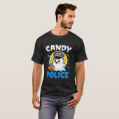 T-shirt Candy Police Ghost Funny Halloween Ghost Candy Sec (Devant entier)