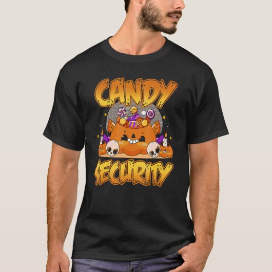 T-shirt Candy Security Best Halloween (Devant)