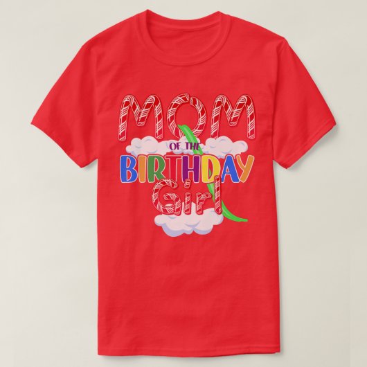 T-shirt Candy Theme Maman de la fille d'anniversaire133 (Design devant)