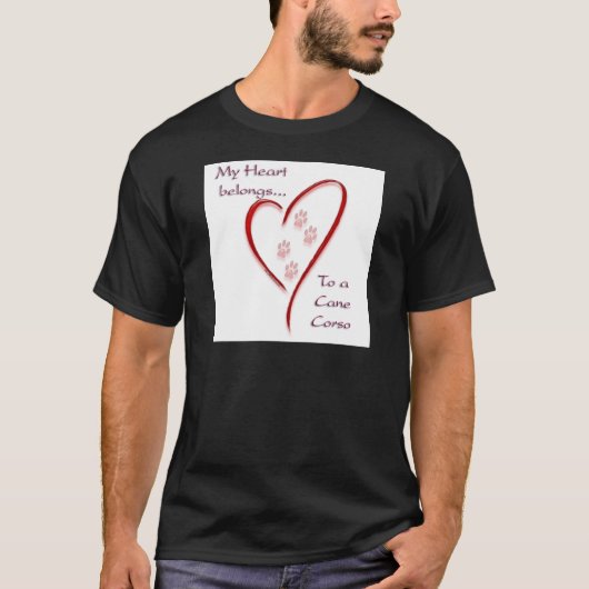T-shirt Cane Corso Coeur Appartient (Devant)