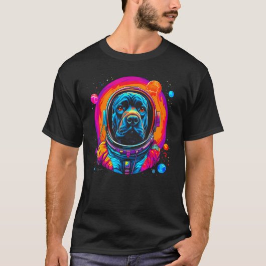 T-shirt Cane Corso Dog Astronaut in Space (Devant)