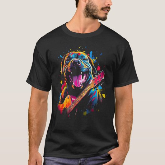 T-shirt Cane Corso Dog Guitar (Devant)