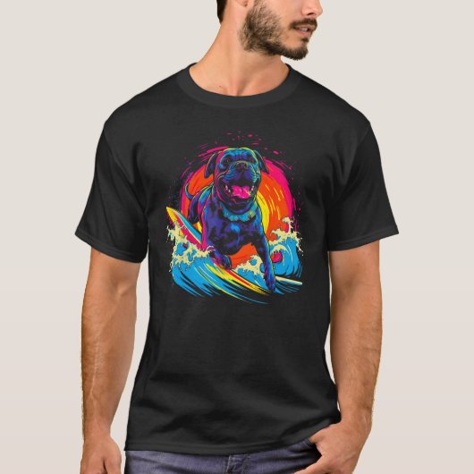 T-shirt Cane Corso Dog Surfer (Devant)