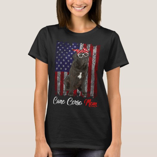 T-shirt Cane Corso Mom American Flag (Devant)