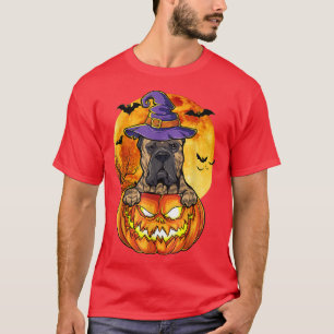 T-shirt Cane Corso sorcière Citrouille Halloween Amoureux
