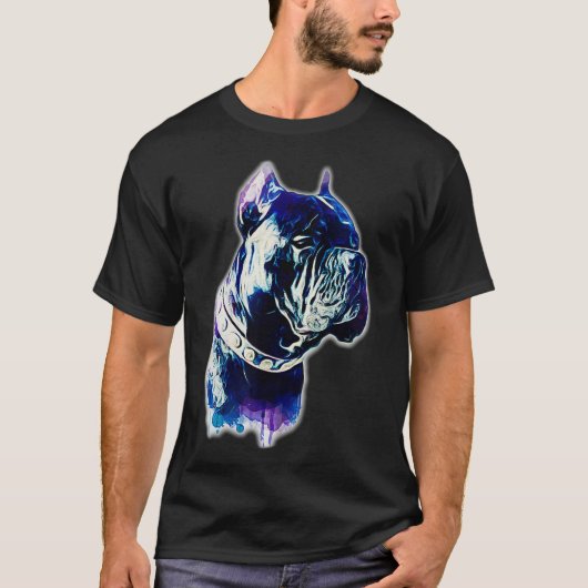 T-shirt Cane Corso Venin Watercolor Design Dog (Devant)