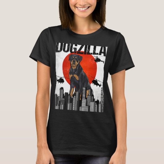 T-shirt Canezilla Dogzilla japonais Rottweiler (Devant)