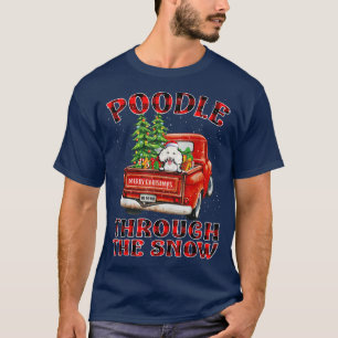 T-shirt Caniche À Travers Le Camion De Noël De Neige Plaid