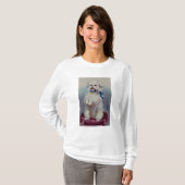 T-shirt Caniche avec le ruban bleu (Devant entier)