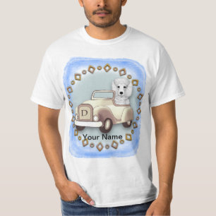 T-shirt Caniche Blanc au Volant