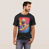 T-shirt Caniche Chien de Surf (Devant entier)