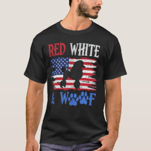 T-shirt Caniche Drapeau Américain USA Rouge Blanc & Woof 4