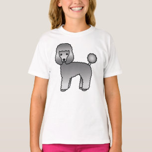 T-shirt Caniche jouet gris Chien de dessin animé mignon
