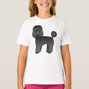 T-shirt Caniche jouet noir Chien de dessin animé mignon
