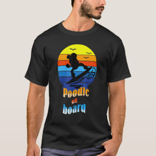 T-shirt Caniche noir sur un surfboard fait par Fräulein Wo