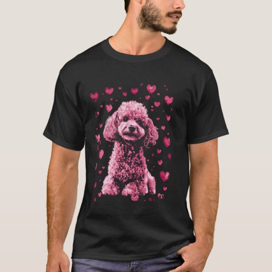 T-shirt Caniche Rose Mignon (Devant)