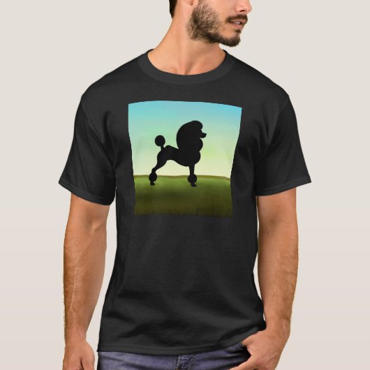 T-shirt Caniche standard de champ herbeux (Devant)