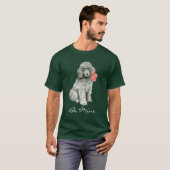 T-shirt Caniche standard de rose de Valentine (Devant entier)