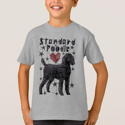T-shirt Caniche standard géométrique (Devant)