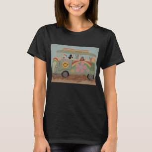 T-shirt Caniches dans une camionnette hippie