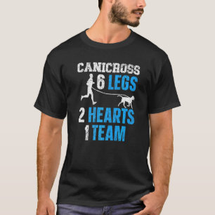 T-shirt Canicross 6 Jambes 2 Coeurs 1 Chien d'équipe faisa
