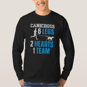T-shirt Canicross 6 Jambes 2 Coeurs 1 Chien d'équipe faisa