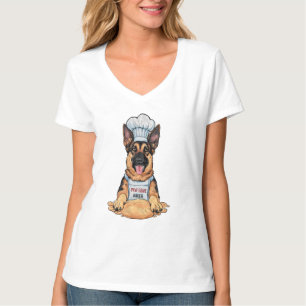 T-shirt Canine Culinaire : Baker German Shepard Avec Pain