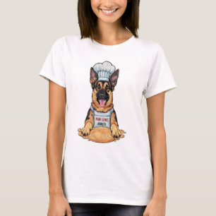 T-shirt Canine Culinaire : Baker German Shepard Avec Pain