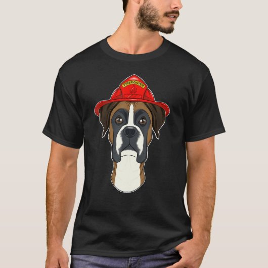 T-shirt Canine Handler I Fireman Chien I Firefighter Boxer (Devant)