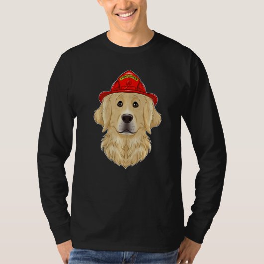 T-shirt Canine Handler I Fireman Chien I Pompier Golden (Devant)