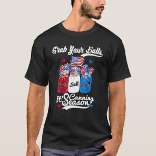 T-shirt Canne 4 juillet Drapeau Amérique Balls Flower Jar