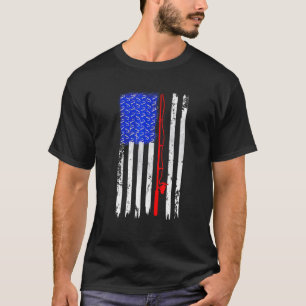 T-shirt Canne à pêche Drapeau Américain Vintage Usa Patrio