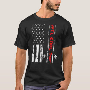 T-shirt Canne à pêche Papa Cool Reel Poisson Pêcheur Usa A