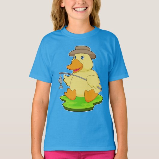 T-shirt Canne à pêche Pêcheur de canard (Devant)