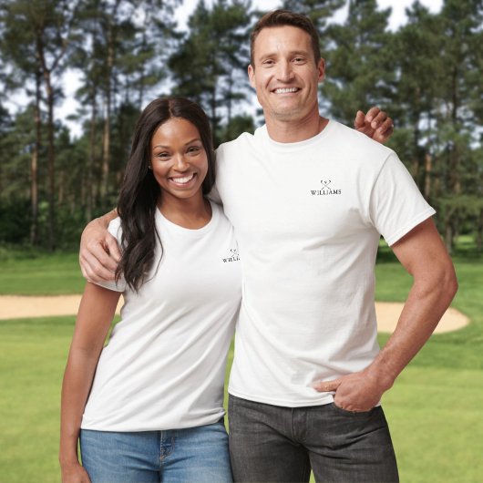 T-shirt Canne de golf personnalisée classique avec nom