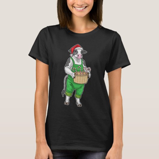 T-shirt Canne de Noël de vache (Devant)