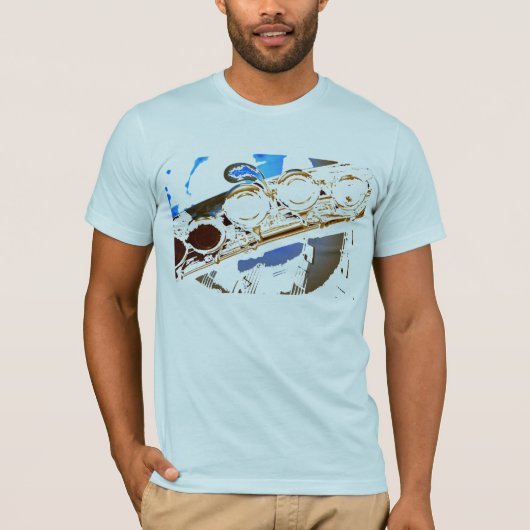 T-shirt cannelure bleue (Devant)