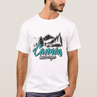 T-shirt Cannon Beach Oregon Vintage Montagne Côtière