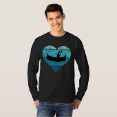 T-shirt Canoe Driver Heart Kayak Driving Canoe Retro Vinta (Devant entier)