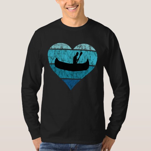 T-shirt Canoe Driver Heart Kayak Driving Canoe Retro Vinta (Devant)