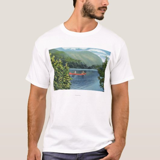 T-shirt Canoë-kayak de couples sur un lac (Devant)