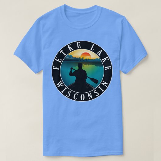 T-shirt Canoë-kayak Fetke Lake Wisconsin (Design devant)