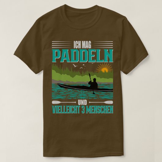 T-shirt Canoe Kayak I like paddling and 3 people (Design devant)