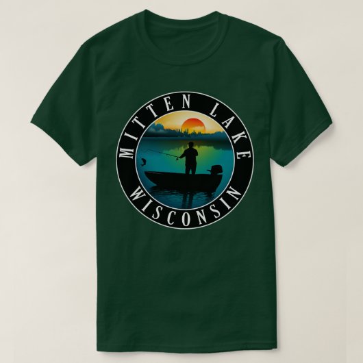 T-shirt Canoë-kayak Mitten Lake Wisconsin (Design devant)
