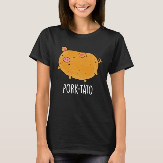 T-shirt Canon de pomme de terre de porc amusant BG foncé (Devant)