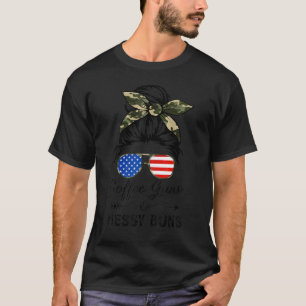 T-shirt Canons À Café Et Buns Messy Gun États-Unis Drapeau