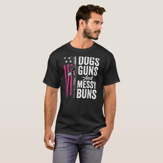 T-shirt Canons À Chiens Et Buns Mains Femmes Chien Pro Gun (Devant entier)