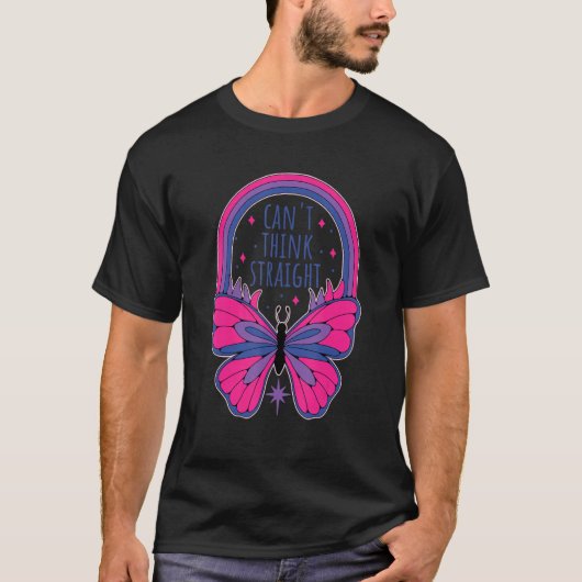 T-shirt Cant Think Straight Bi Bisexual Pride (Devant)