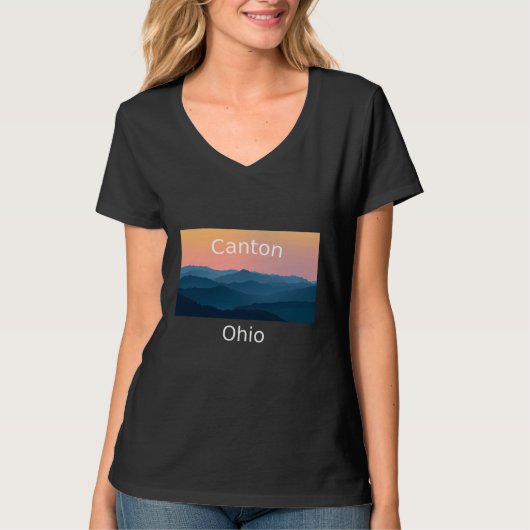 T-shirt Canton Ohio Mountain sunset hometown (Devant)