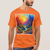 T-shirt Canyon de la rivière du coucher de soleil Art (Devant)
